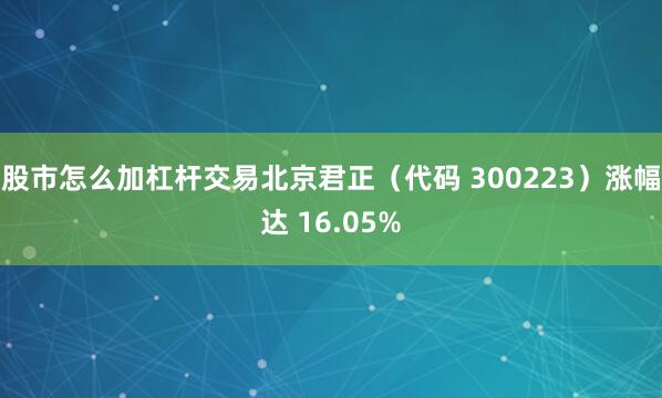股市怎么加杠杆交易北京君正（代码 300223）涨幅达 16.05%