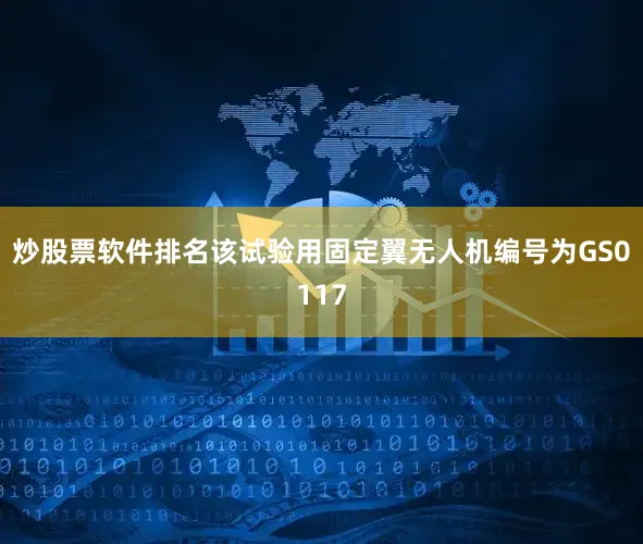 炒股票软件排名该试验用固定翼无人机编号为GS0117